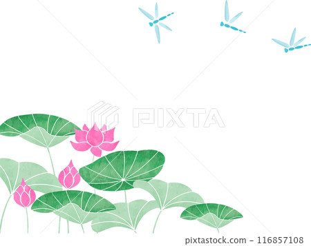 Dragonfly and lotus frame Dragonfly and lotus frame 116857108