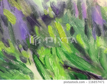 Abstract art background with green and violet colors brush strokes. Watercolor painting on canvas . Abstract art background with green and violet colors brush strokes. Watercolor painting on canvas . 116857471