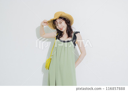 Young woman at summer resort 116857888