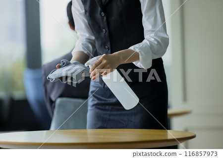 A woman giving a tour A woman giving a tour 116857973