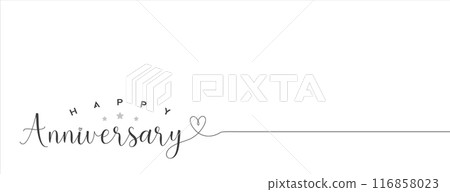 Anniversary Stylized calligraphic inscription  116858023