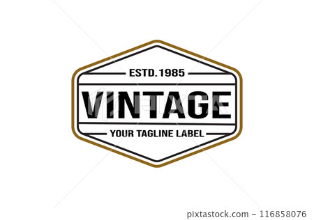 Antique Old Classic Vintage Retro Hexagon Frame Badge Emblem Element Label Logo Design Vector Antique Old Classic Vintage Retro Hexagon Frame Badge Emblem Element Label Logo Design Vector 116858076
