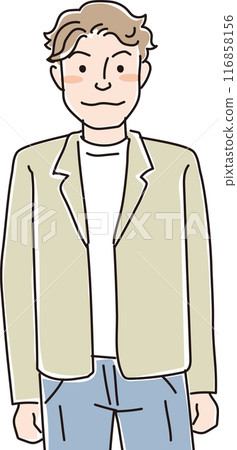 Person illustration_Men_20s and 30s_No stubble 116858156