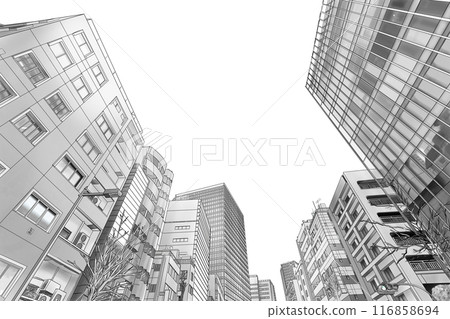 從下往上看的城市色調風格建築1 116858694