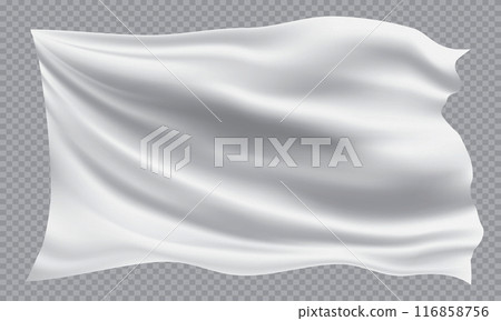 white flag 3D wave flying on grey checkered pattern background vector 116858756