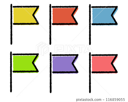 Simple loose hand drawn flag set 116859055