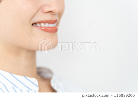Middle-aged woman portrait mouth Middle-aged woman portrait mouth 116859200