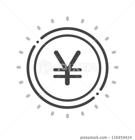 ¥ symbol and glittering money icon - image of Japanese Yen or Chinese Yuan 116859424