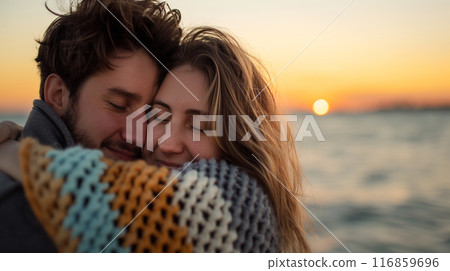 Couple Embracing at Sunset Couple Embracing at Sunset 116859696