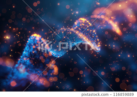 Abstract DNA Strand with Digital Code 116859889