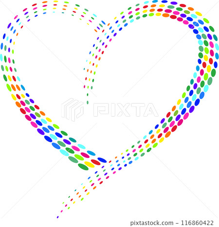 Rainbow heart on white background. Vector illustration for your design. Rainbow heart on white background. Vector illustration for your design. 116860422