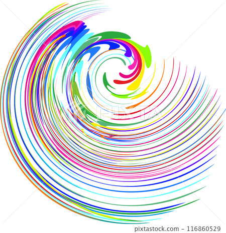 icon, speed logo of a swirl with colorful ink splashes 116860529