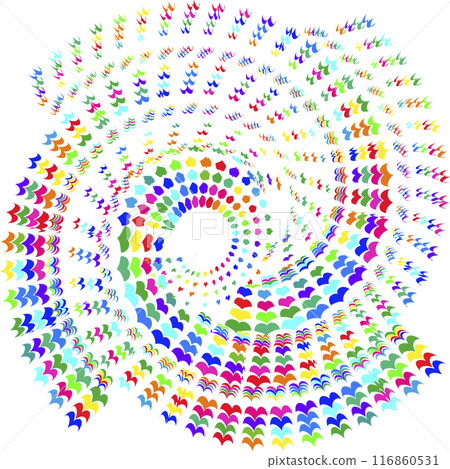 small waves drawing a swirl of speed with different colors 116860531