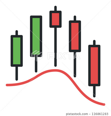 Bitcoin Candlestick Chart vector financial charts colored icon or design element Bitcoin Candlestick Chart vector financial charts colored icon or design element 116861283