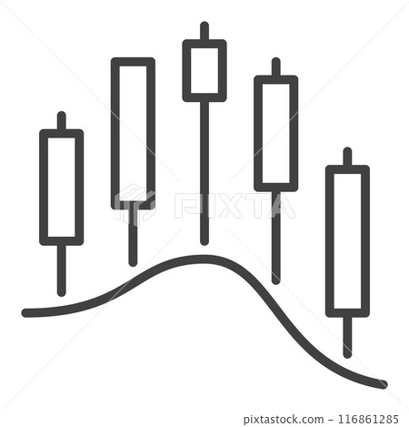 BTC Candlestick Chart vector financial charts thin line icon or design element 116861285