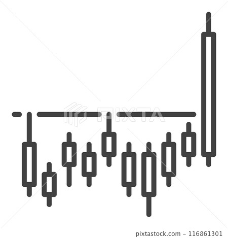 Crypto Candlestick Chart vector Price Movements icon or sign in outline style Crypto Candlestick Chart vector Price Movements icon or sign in outline style 116861301