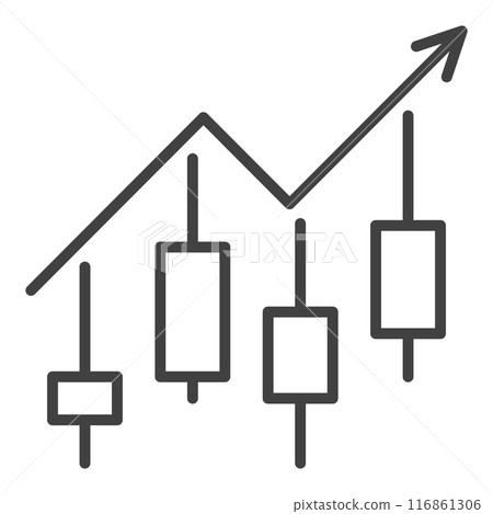 Cryptocurrency Day Trading vector Candlestick Chart Patterns outline icon or sign 116861306