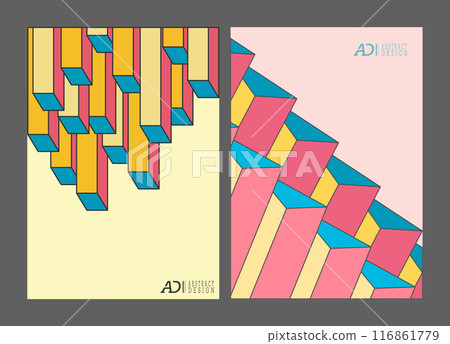 Geometric composition. Template for abstract posters, covers, and paintings. The idea of temporary interior design 116861779