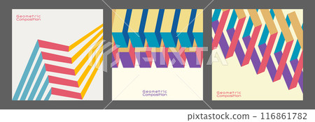 Geometric composition. Template for abstract posters, covers, and paintings. The idea of temporary interior design Geometric composition. Template for abstract posters, covers, and paintings. The idea of temporary interior design 116861782