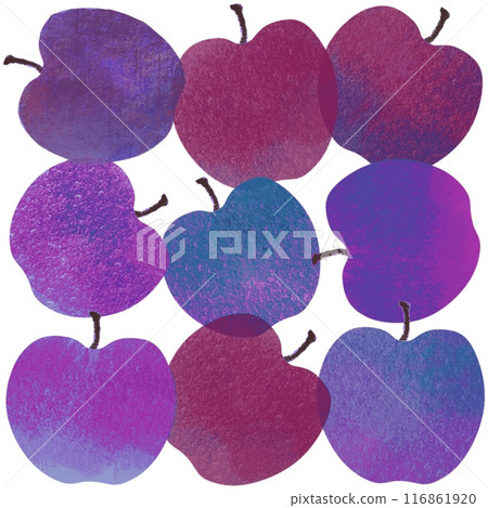 Apple illustration, watercolor illustration of apple, colorful fruit illustration 116861920