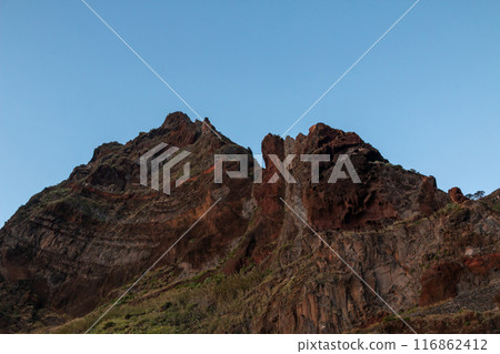 Top of a mountain and a blue sky, Madeira, Portugal 116862412