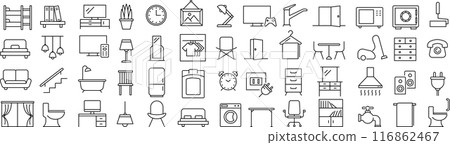 關於家具的向量線圖圖示集 116862467
