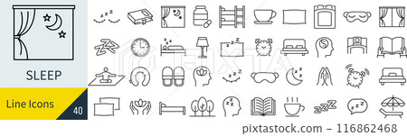 Sleep icon set 116862468