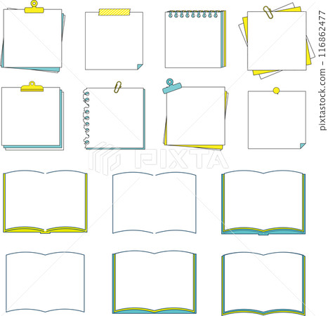 Notepad and notebook frames set 116862477