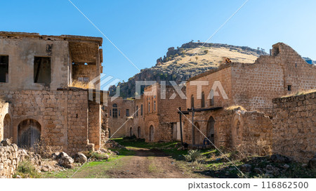 Abandoned Syriac village of Killit Dereici, near Savur town, in the southeastern Turkey 116862500