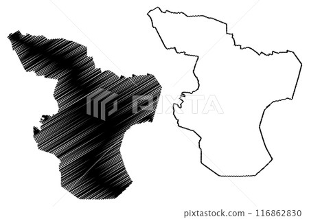 Raalte municipality (Kingdom of the Netherlands, Holland, Overijssel or Oaverysel province) map vector illustration, scribble sketch map Raalte municipality (Kingdom of the Netherlands, Holland, Overijssel or Oaverysel province) map vector illustration, scribble sketch map 116862830
