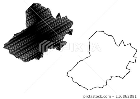 Scherpenzeel municipality (Kingdom of the Netherlands, Holland, Gelderland or Guelders province) map vector illustration, scribble sketch Scherpenzeel map 116862881