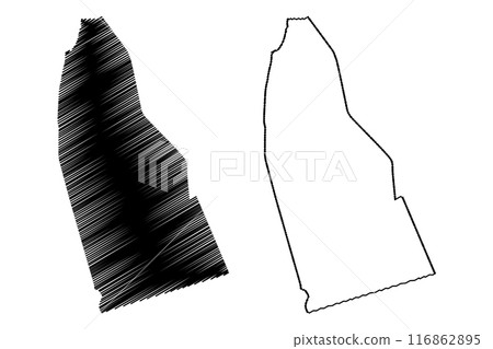 Someren town and municipality (Kingdom of the Netherlands, Holland, North Brabant or Noord-Brabant province) map vector illustration, scribble sketch map 116862895