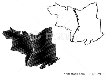 Terneuzen municipality (Kingdom of the Netherlands, Holland, Zeeland or Zealand province) map vector illustration, scribble sketch map Terneuzen municipality (Kingdom of the Netherlands, Holland, Zeeland or Zealand province) map vector illustration, scribble sketch map 116862913
