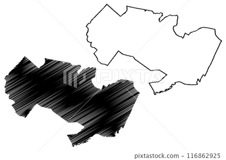 Utrechtse Heuvelrug municipality (Kingdom of the Netherlands, Holland, Utrecht province) map vector illustration, scribble sketch map 116862925