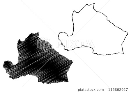 Vaals municipality (Kingdom of the Netherlands, Holland, Limburg province) map vector illustration, scribble sketch Vols map Vaals municipality (Kingdom of the Netherlands, Holland, Limburg province) map vector illustration, scribble sketch Vols map 116862927
