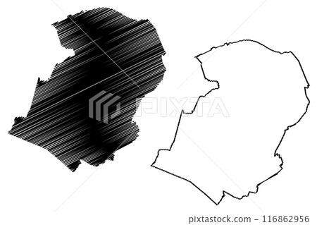 Bernheze municipality (Kingdom of the Netherlands, Holland, North Brabant or Noord-Brabant province) map vector illustration, scribble sketch map Bernheze municipality (Kingdom of the Netherlands, Holland, North Brabant or Noord-Brabant province) map vector illustration, scribble sketch map 116862956