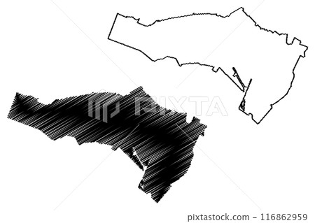 Beverwijk municipality (Kingdom of the Netherlands, Holland, North Holland or Noord-Holland province) map vector illustration, scribble sketch map Beverwijk municipality (Kingdom of the Netherlands, Holland, North Holland or Noord-Holland province) map vector illustration, scribble sketch map 116862959
