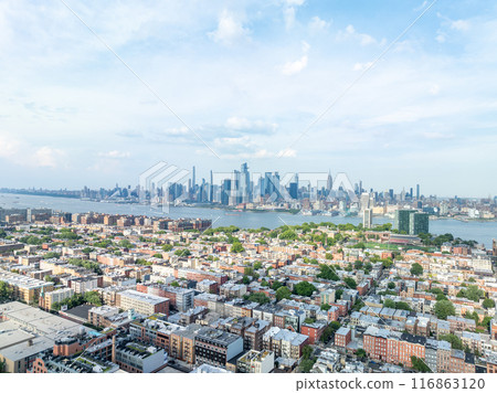Aerial View of Hoboken and Manhattan Skyline Aerial View of Hoboken and Manhattan Skyline 116863120