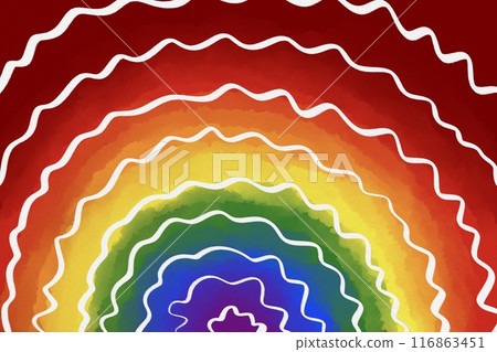 Pride month celebration, gay couple lesbian LGBTQ gender gradient shape heart love rainbow illustration paper texture 116863451