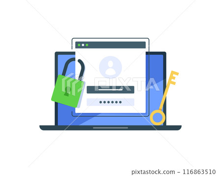 Online authentication concept,Strong password for cyber security, high protection and safety for login account, secure data privacy 116863510