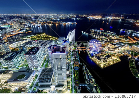 Night view from the Landmark Tower in Yokohama (towards Cosmo World) 116863717