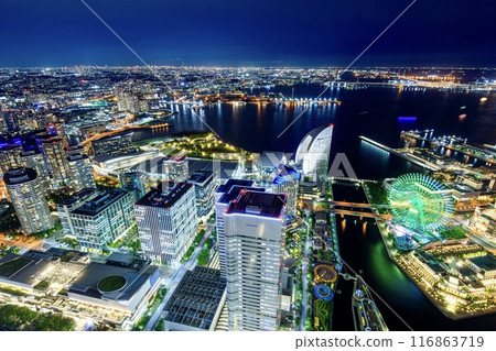 Night view from the Landmark Tower in Yokohama (towards Cosmo World) 116863719