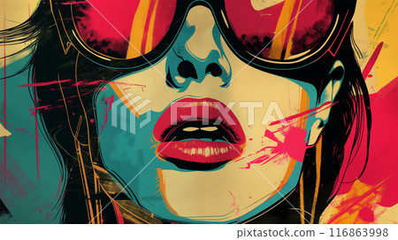 色彩繽紛的女性普普藝術設計 色彩繽紛的女性普普藝術設計 116863998