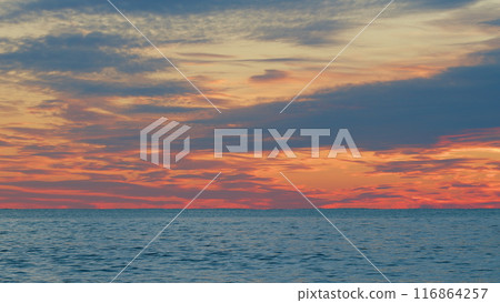 Dramatic Sky. Cloudscape. Red Purple Cloudy Dramatic Sunset Natural Sky Background. Still. 116864257