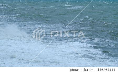 Powerful Sea Waves Are Crashing. Powerful Sea Tropical Hurricane. Static. Powerful Sea Waves Are Crashing. Powerful Sea Tropical Hurricane. Static. 116864344
