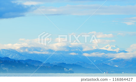 Town Landscape And Ships. Caucasus Mountains On The Background. Batumi, Adjara, Georgia. 116864427