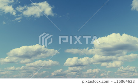 Beautiful Feather Cloud In Blue Sky. Colorful Cloudy Dramatic Sky With Fluffy Clouds. Beautiful Feather Cloud In Blue Sky. Colorful Cloudy Dramatic Sky With Fluffy Clouds. 116864628
