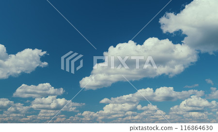 Puffy Fluffy White Clouds. Cumulus Cloud Cloudscape. White Fluffy Clouds Slowly Float Through Blue Daytime Sky. Puffy Fluffy White Clouds. Cumulus Cloud Cloudscape. White Fluffy Clouds Slowly Float Through Blue Daytime Sky. 116864630