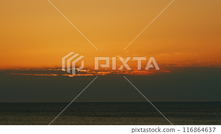 Concept - Vacation And Relax. Sea Surface At Sunset. Summer Landscape. Orange Sea At Sunset. Still. Concept - Vacation And Relax. Sea Surface At Sunset. Summer Landscape. Orange Sea At Sunset. Still. 116864637