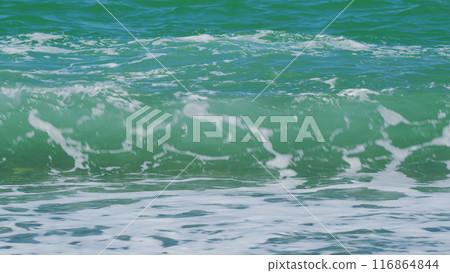 Waves Crushing In To Shore. Amazing Sea Surf Washing Tropical Scenic Shoreline. Real time. Waves Crushing In To Shore. Amazing Sea Surf Washing Tropical Scenic Shoreline. Real time. 116864844